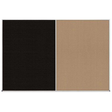 United Visual Products Enclosed Corkboard, 1 Door, 24"x36", 4" Fra, UV3408-SATIN-RUBBER UV3408-SATIN-RUBBER